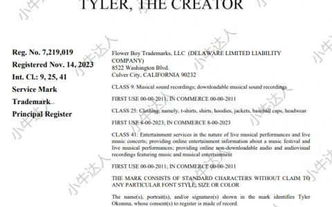 警惕！TRO案件避雷第63期：25-cv-00350Tyler, the Creator商标