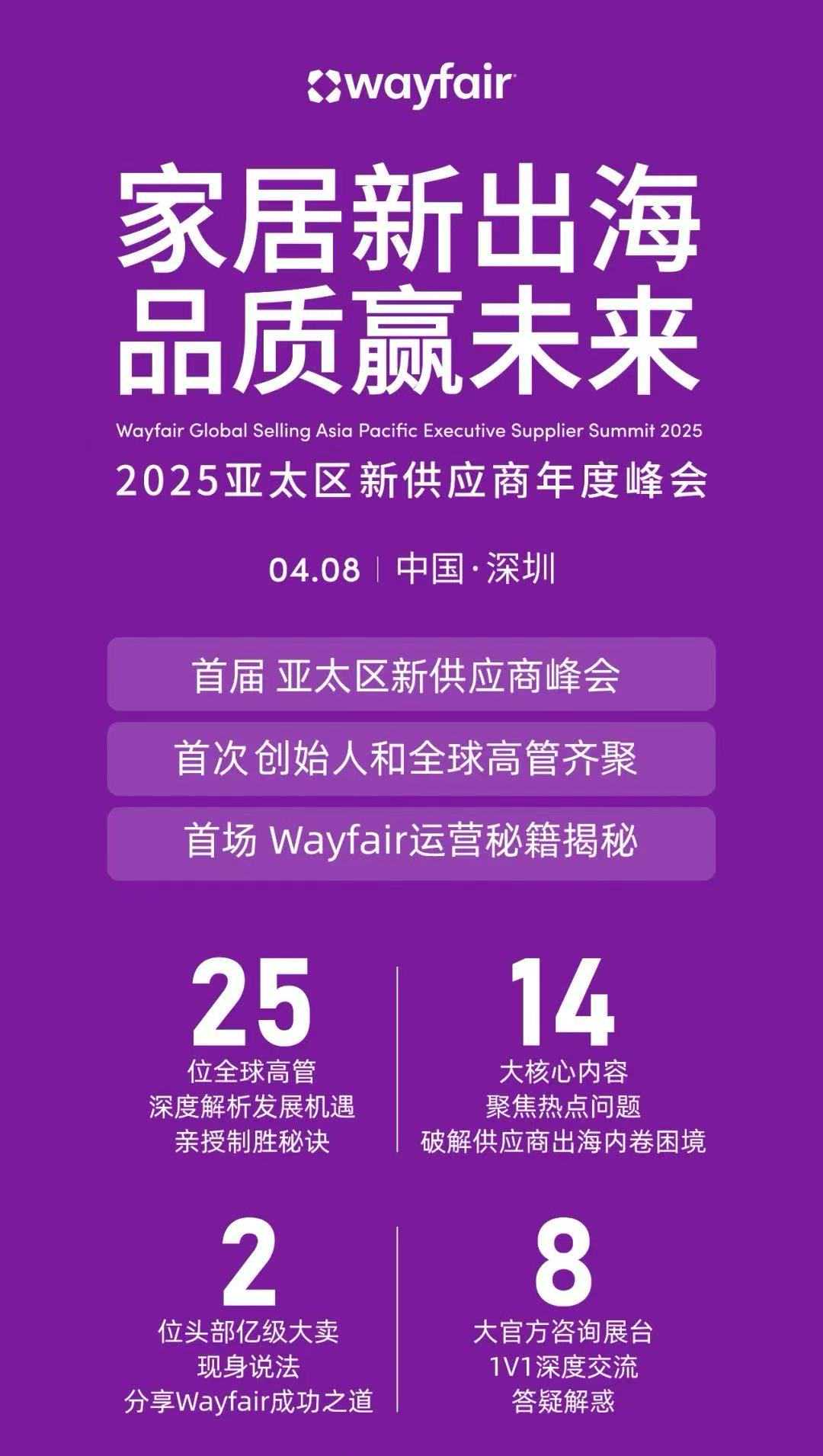 Wayfair首届亚太峰会来了！14大核心内容曝光运营干货！