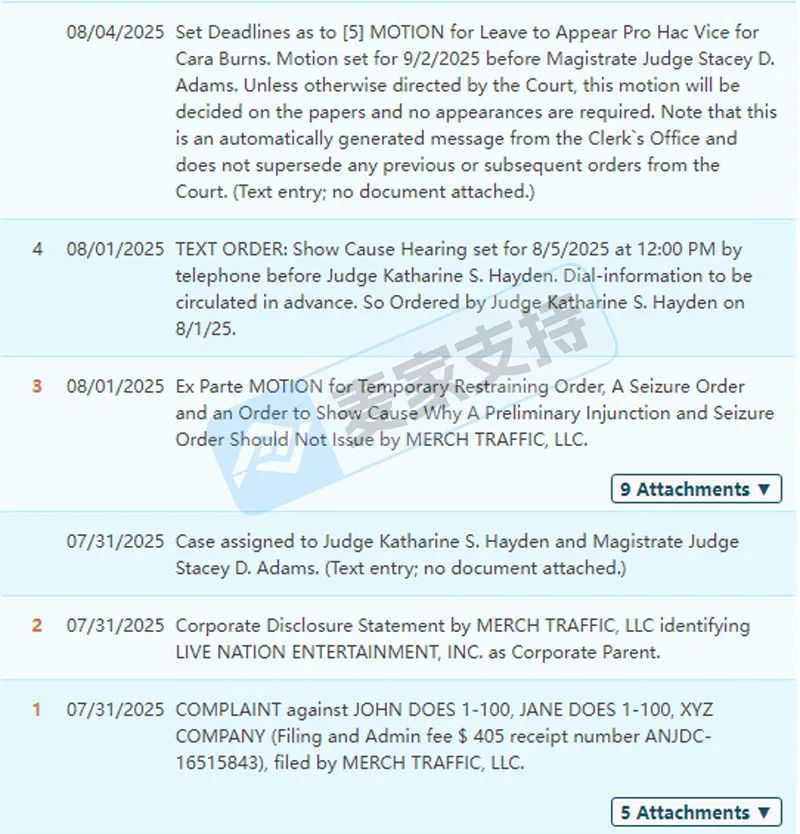 25-cv-13960， Jonas Brothers跨境再维权，100店涉案将被TRO冻结！